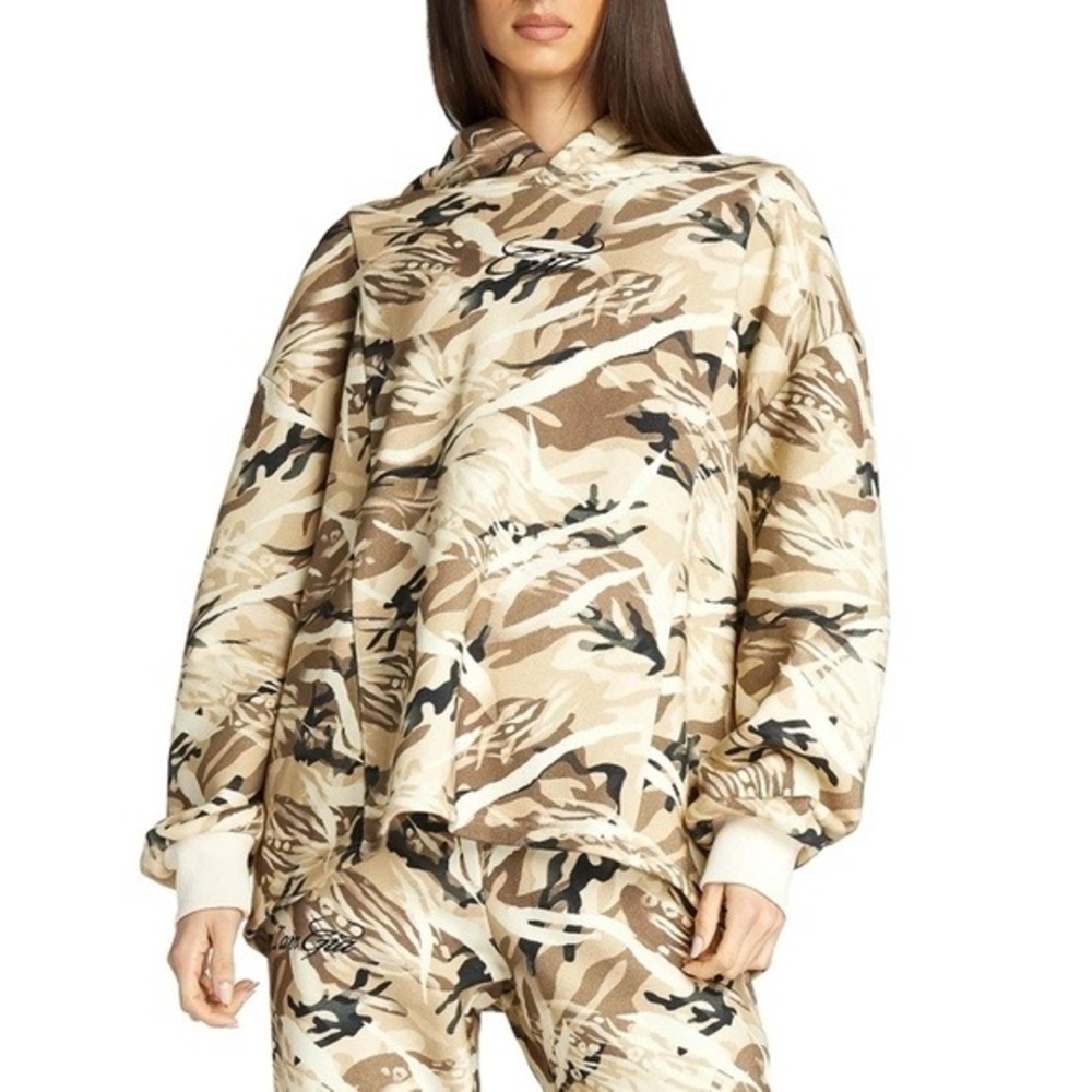 I AM GIA Camo Hoodie Women's Medium Oversized Logo Sweatshirt‎ Streetwear